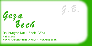 geza bech business card