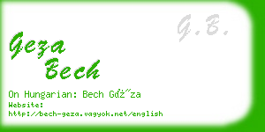 geza bech business card
